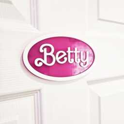 Custom Girls Name Bedroom Door Sign/Barbie - thumbnail 3