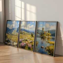 Set Of 3 Cairngorms National Park Posters, Scottish Landscape Wall Art, Nature Print Set, Mountain Decor, Modern Travel Artwork, UK Style - thumbnail 3