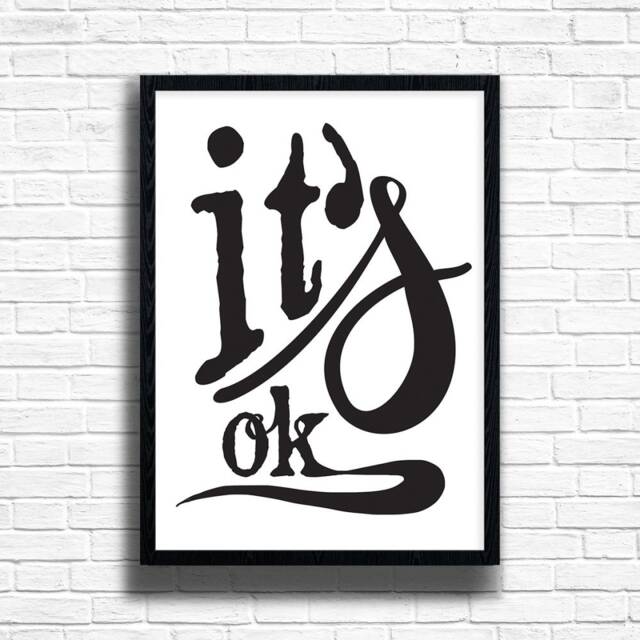 It's Ok Motivational Art Print Canvas Textured, Daily Empowerment - image 1