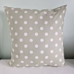 Sage Green Polka Dot Cushion Cover Handmade Cotton Pillow - 40x40cm - thumbnail 2