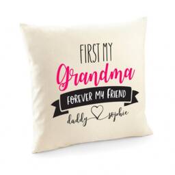 First My Grandma Forever Friend Cushion Cover/Personalised Gift With Grandchildren's Names Nanny, Granny, Nana, Mimmy - thumbnail 2