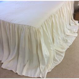 Bedspread Cream Linen Bedspread, Cream Bedding, Bed Cover, Shabby Chic Queen King Bedspread - thumbnail 3