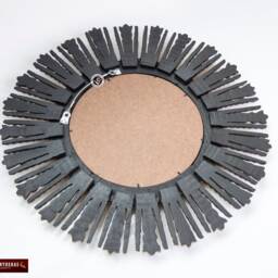 "Green Round Decorative Mirror For Wall 23.6"", Gold Sunburst Living Room " - thumbnail 4