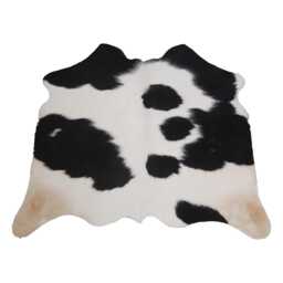 Small Black & White Cowhide Rug Natural Hair-On Leather Decor - 29x32 Inches - thumbnail 1