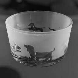 Dachshund Bowl - Clear Glass Bowl With Dachshund Frieze Design Gift Idea - thumbnail 2