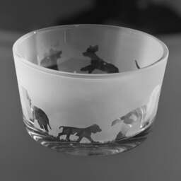 Dachshund Bowl - Clear Glass Bowl With Dachshund Frieze Design Gift Idea - thumbnail 3