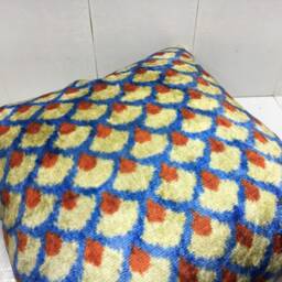 Hand Dyed Silk Ikat Pillow Cover, Decorative Cushion - 20x20 - thumbnail 4