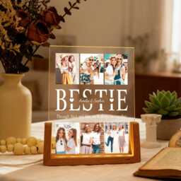 Personalized Photo Night Light Plaque, Couple Lamp, Anniversary Gift, Custom Led Light, Christmas Gift For Her Him Family Friends - thumbnail 1