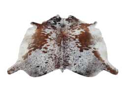 Genuine Brown & White Cow Skin-Brazillian Cowhide-Speckled Hair On Hide-Animal Skin For Living Room-Western Cowhide Decor-Floor Area Rug - thumbnail 1