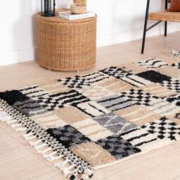 Brown Beni Ourain Rug, Moroccan Rug 3x5 Ft, Authentic Handmade Berber Carpet, Genuine Wool Rug, Area Tapis Berbere, Teppich - thumbnail 3