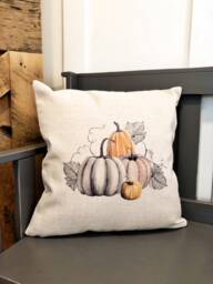 Linen Pumpkin Pillow Cover Farmhouse Autumn Decor - thumbnail 2