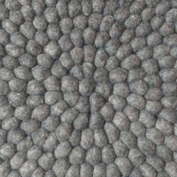 Handmade Wool Felt Ball Rug Charcoal Grey Pebble Design - thumbnail 2