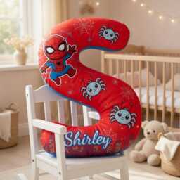 Personalized Spidey Pillow, & His Amazing Friends Superhero Alphabet Initial Letter Name Pillow - thumbnail 3