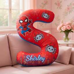 Personalized Spidey Pillow, & His Amazing Friends Superhero Alphabet Initial Letter Name Pillow - thumbnail 4