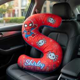 Personalized Spidey Pillow, & His Amazing Friends Superhero Alphabet Initial Letter Name Pillow - thumbnail 2