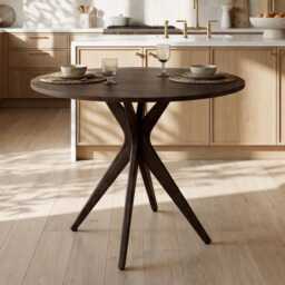 Wooden Round Small Dining Table Jubi Compact