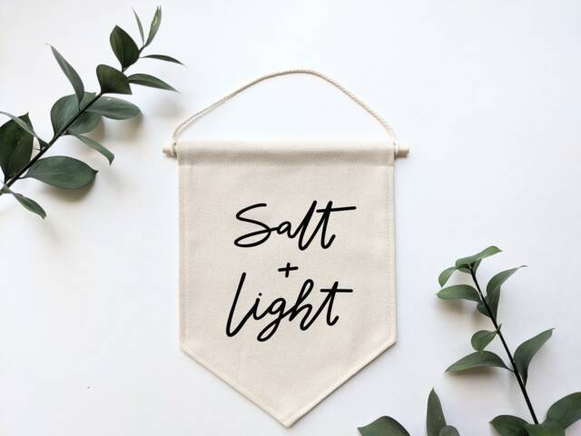 Salt & Light Flag - Christian Wall Hanging - image 1