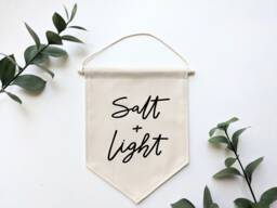 Salt & Light Flag - Christian Wall Hanging - thumbnail 1