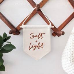 Salt & Light Flag - Christian Wall Hanging - thumbnail 2