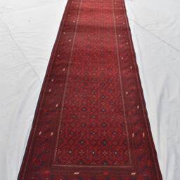 Vintage Afghan Runner Rug Handmade Wool Hallway Carpet - 12.8x2.10 - thumbnail 3