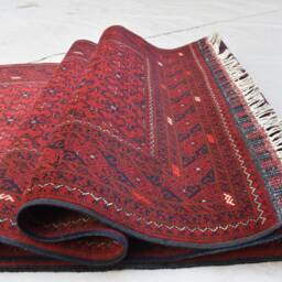 Vintage Afghan Runner Rug Handmade Wool Hallway Carpet - 12.8x2.10 - thumbnail 2