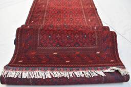 Vintage Afghan Runner Rug Handmade Wool Hallway Carpet - 12.8x2.10 - thumbnail 1