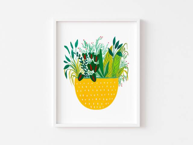 Botanical Print Wall Art, Plant Mom Gift Tropical Gifts For Her, Gardener Women, Summer Decorations Home - image 1
