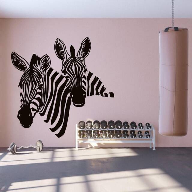 Glaring Zebra's Vinyl Wall Art, Decal, Sticker, Transfer, Mural, Removable, Decor, Rent Friendly, Interior, Exterior, Full - 0643 - image 1