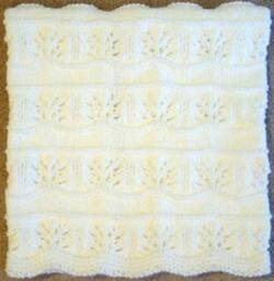 New Handmade White Knit Crochet Baby Afghan Blanket Throw Newborn Infant Soft Floral - thumbnail 2