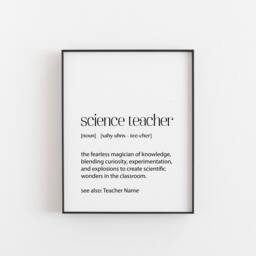 Personalised Science Teacher Gift - Definition Print Custom Name Poster End Of Year Thank You Classroom Wall Art - thumbnail 1