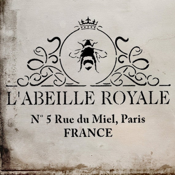 L'abeille Royale Stencil French Vintage Furniture, Wall Art - Reusable Mylar - image 1