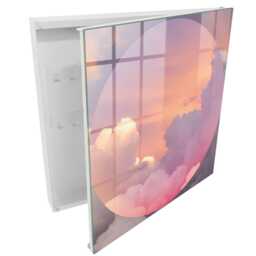 Ethereal Clouds Wall Mounted Key Cabinet, Pink Box For Home, Abstract Abstraction, Lovers Of A Dreamy Atmosphere - thumbnail 2