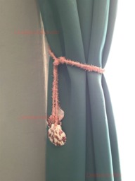 Seashell Curtain Tieback Nautical Cotton Rope, Beach House Decor - thumbnail 1