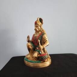 10 Inch Hanuman Statue Hindu God Of Strength, Stone Work Idol - thumbnail 3