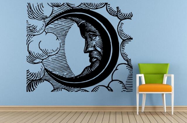 Space Night Sky Stars Moon Sun Baby Kids Child's Room Nursery Wall Vinyl Mural Art Decor Decal Sticker L1654 - image 1