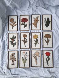 Handmade Birth Month Flower Tile, Framed Wooden Wall Art - thumbnail 1