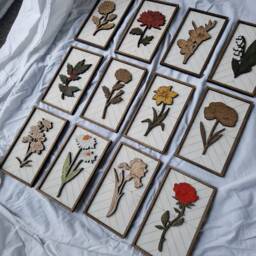 Handmade Birth Month Flower Tile, Framed Wooden Wall Art - thumbnail 2