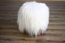 Exclusive Luxury Beautiful Unique Natural, Real Icelandic Sheepskin Stool, Bench, Chair Cover Soft, Long Fur - thumbnail 2