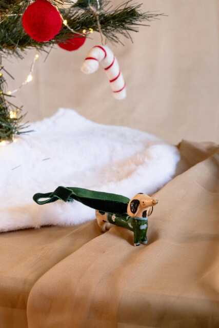 Ceramic Dachshund Lucky Dog Ornament Handcrafted Good Luck Charm - image 1