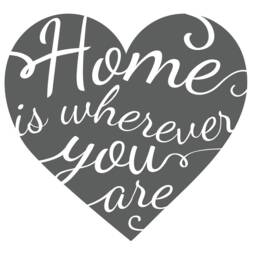 Home Is Wherever You Are Quote Heart Script Lettering-Wall Decal Custom Vinyl Art Stickers - thumbnail 2