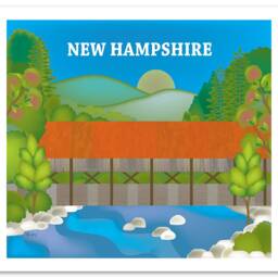 New Hampshire Print, Albany Bridge Poster, Wall Art, Print - Loose Petals Style E8-O-New - thumbnail 3