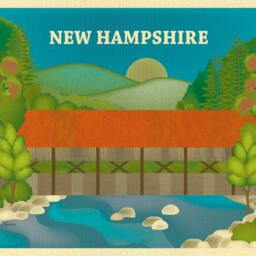 New Hampshire Print, Albany Bridge Poster, Wall Art, Print - Loose Petals Style E8-O-New - thumbnail 2