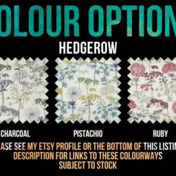 Modern Blue Hedgerow Lampshade, Table Floor Lamp/Ceiling Pendant, Small Medium Large 20cm 25cm 30cm 35cm 40cm, UK Fabric Drum Light Shade - thumbnail 4