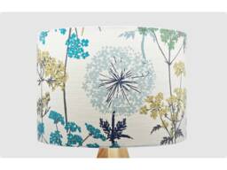 Modern Blue Hedgerow Lampshade, Table Floor Lamp/Ceiling Pendant, Small Medium Large 20cm 25cm 30cm 35cm 40cm, UK Fabric Drum Light Shade - thumbnail 1