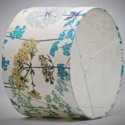 Modern Blue Hedgerow Lampshade, Table Floor Lamp/Ceiling Pendant, Small Medium Large 20cm 25cm 30cm 35cm 40cm, UK Fabric Drum Light Shade - thumbnail 3