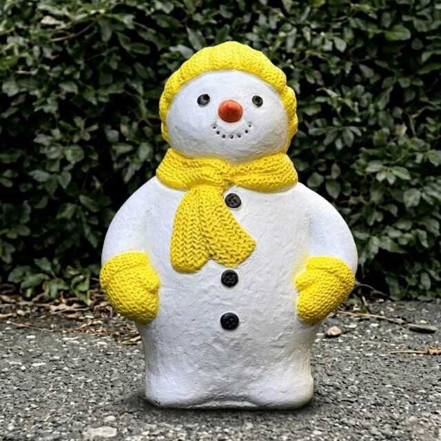 Outdoor Snowman Sculpture Concrete Statue Cement Winter Figurine Persons Decoration Christmas Lover Gift Yard Art - image 1