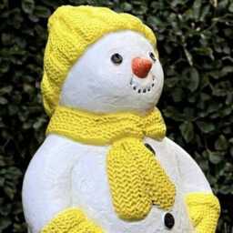 Outdoor Snowman Sculpture Concrete Statue Cement Winter Figurine Persons Decoration Christmas Lover Gift Yard Art - thumbnail 2
