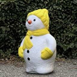 Outdoor Snowman Sculpture Concrete Statue Cement Winter Figurine Persons Decoration Christmas Lover Gift Yard Art - thumbnail 3