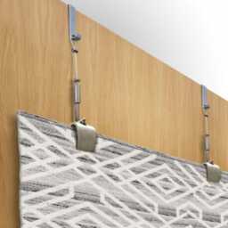 Screen Rug Hanger Kit Adjustable Steel Cable, Metal Hooks - thumbnail 1