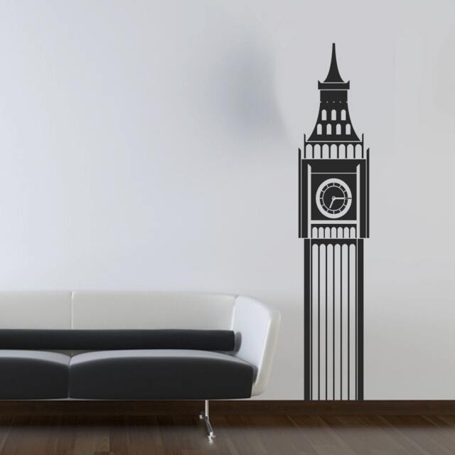 Big Ben Wall Decal - London Clock Tower Vinyl Art - 72In - image 1